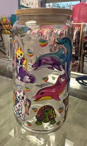 Lisa Frank 90s Glass Cup