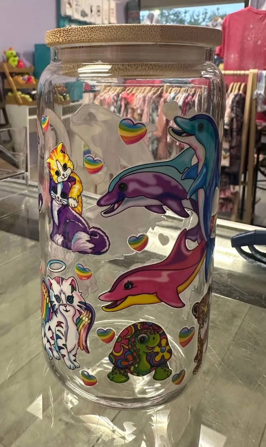 Lisa Frank 90s Glass Cup