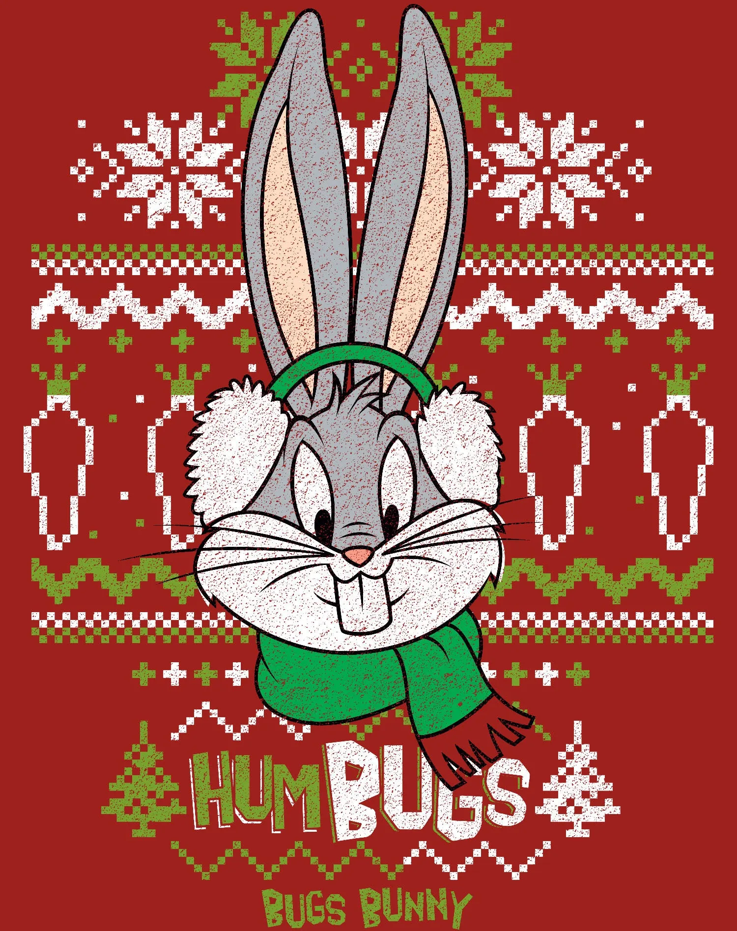 Looney Tunes Bugs Bunny Xmas HumBugs Official Men's T-Shirt