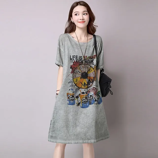 Loose Casual Artsy Womens Dresses