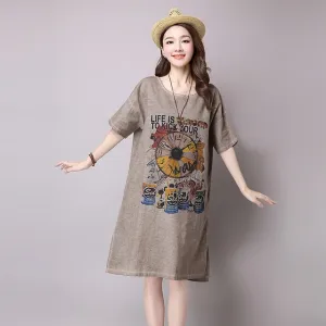 Loose Casual Artsy Womens Dresses