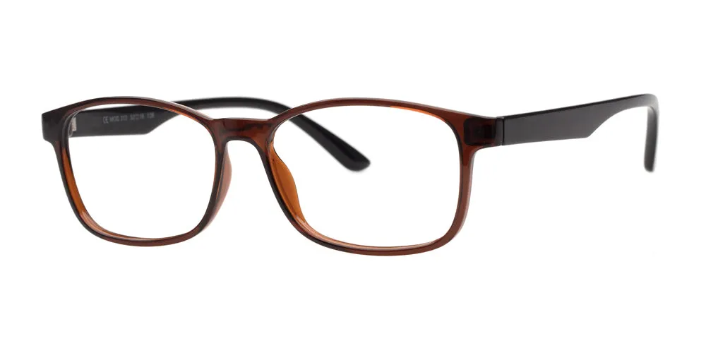 Loris Men's Unbreakable Bendable Rectangular TR90 Eyeglasses, M-312