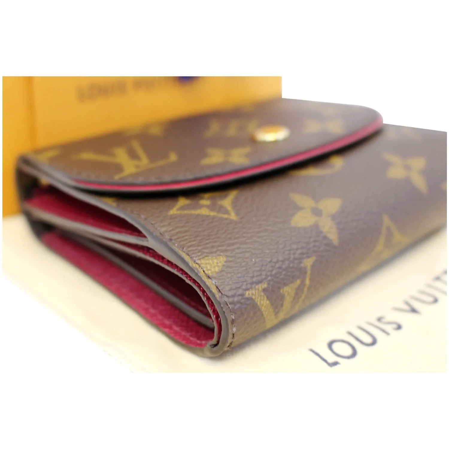 LOUIS VUITTON Ariane Monogram Canvas Wallet Brown/Fuchsia