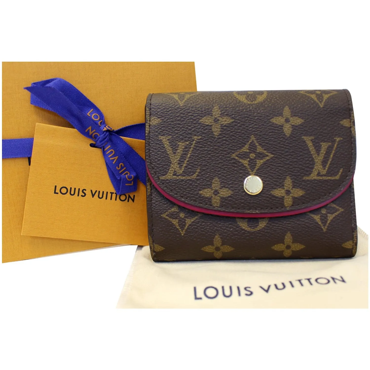 LOUIS VUITTON Ariane Monogram Canvas Wallet Brown/Fuchsia