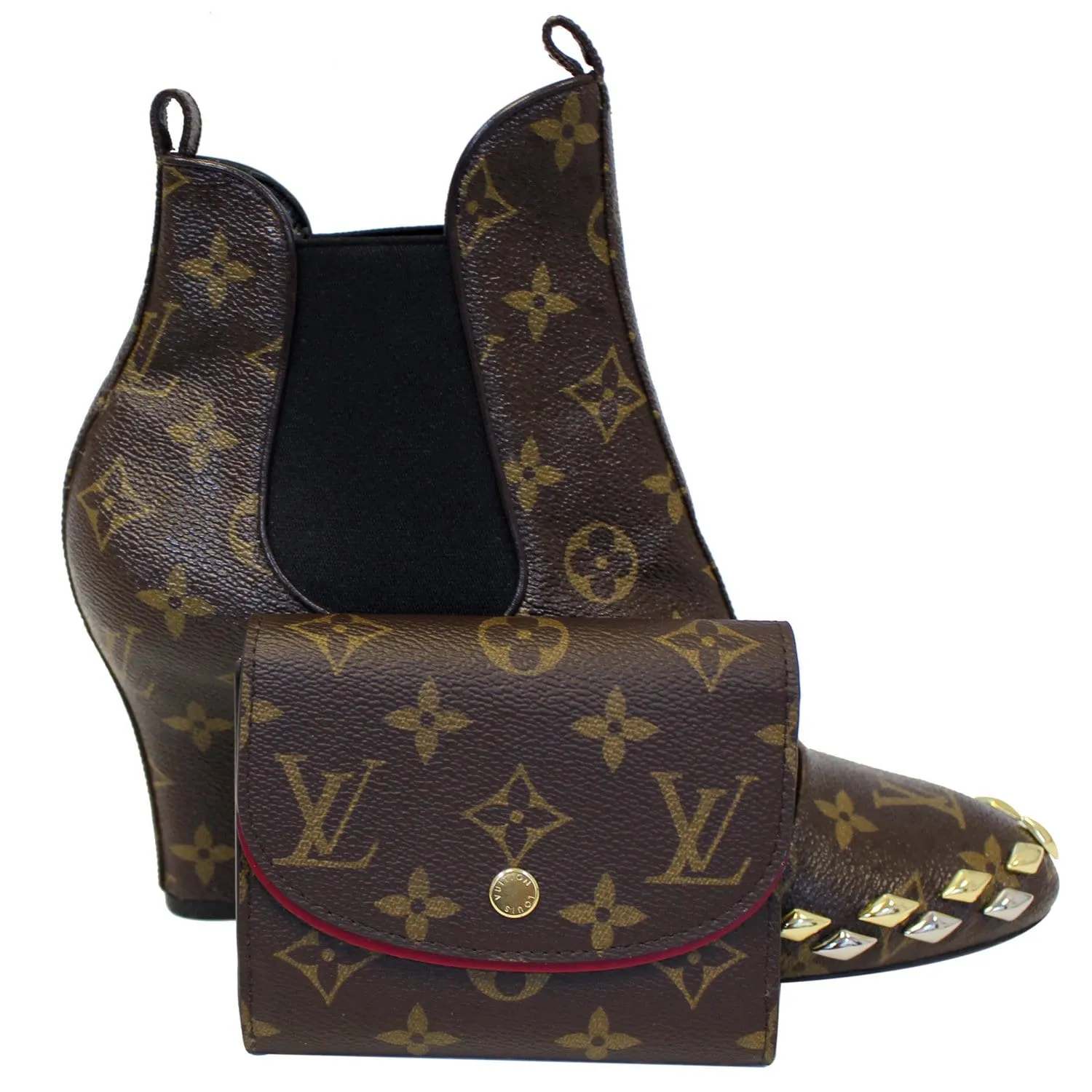 LOUIS VUITTON Ariane Monogram Canvas Wallet Brown/Fuchsia