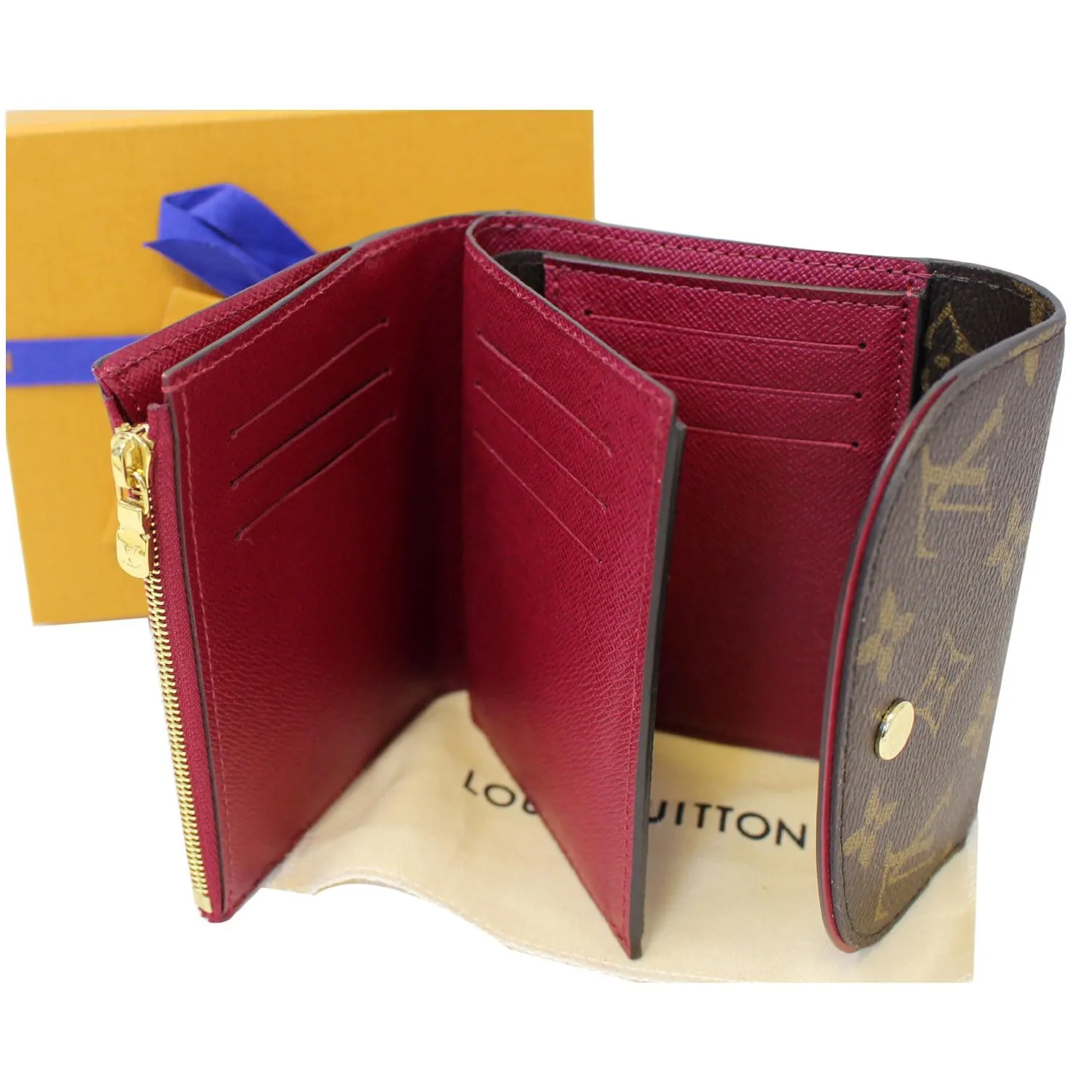 LOUIS VUITTON Ariane Monogram Canvas Wallet Brown/Fuchsia