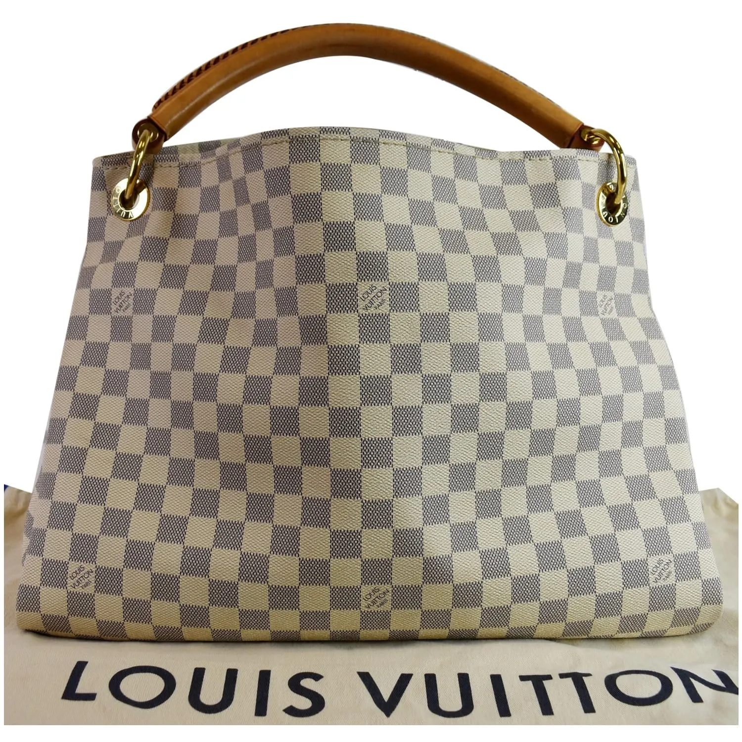 LOUIS VUITTON Artsy MM Damier Azur Shoulder Bag White