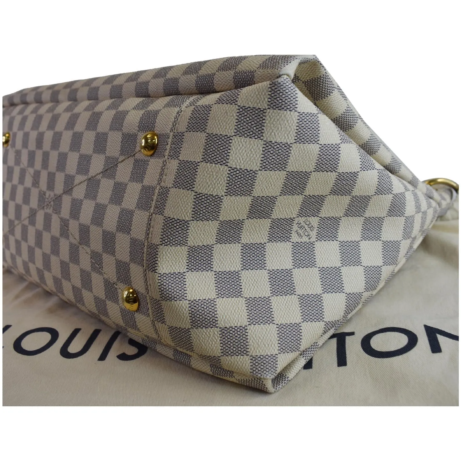 LOUIS VUITTON Artsy MM Damier Azur Shoulder Bag White