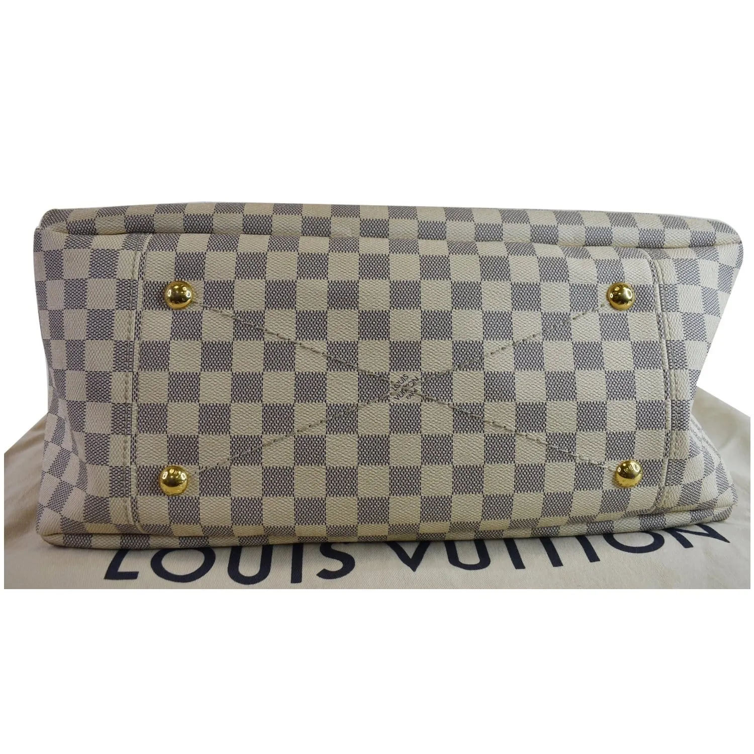LOUIS VUITTON Artsy MM Damier Azur Shoulder Bag White