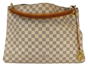 LOUIS VUITTON Artsy MM Damier Azur  Shoulder Handbag