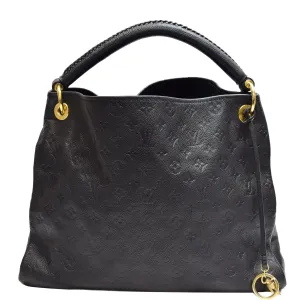 LOUIS VUITTON Artsy MM Empreinte Leather Shoulder Bag Black