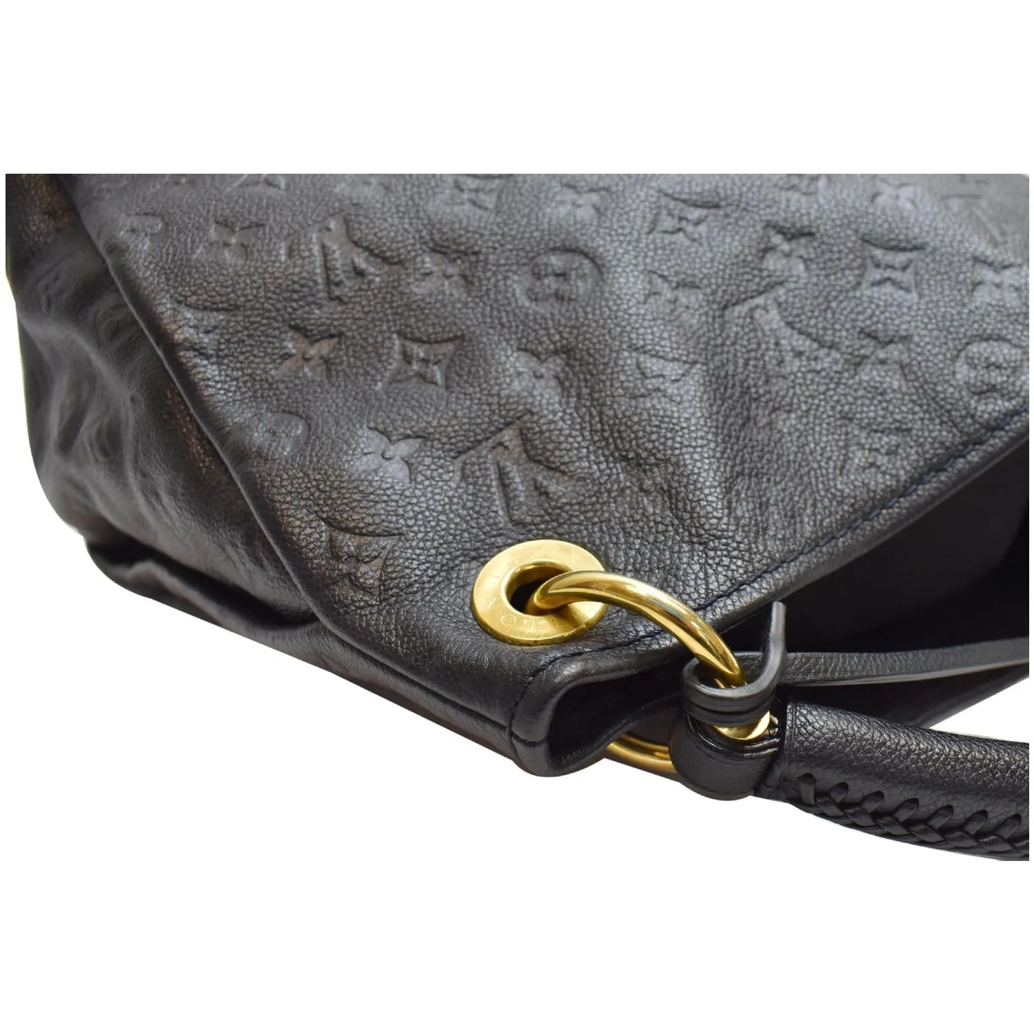 LOUIS VUITTON Artsy MM Empreinte Leather Shoulder Bag Black