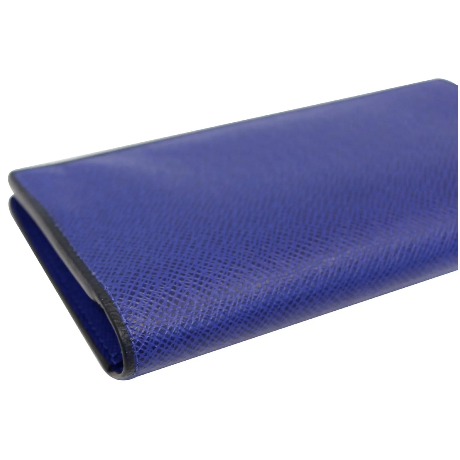 LOUIS VUITTON Brazza Taiga Leather Bifold Wallet Blue