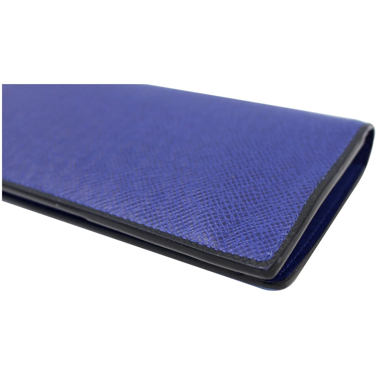 LOUIS VUITTON Brazza Taiga Leather Bifold Wallet Blue