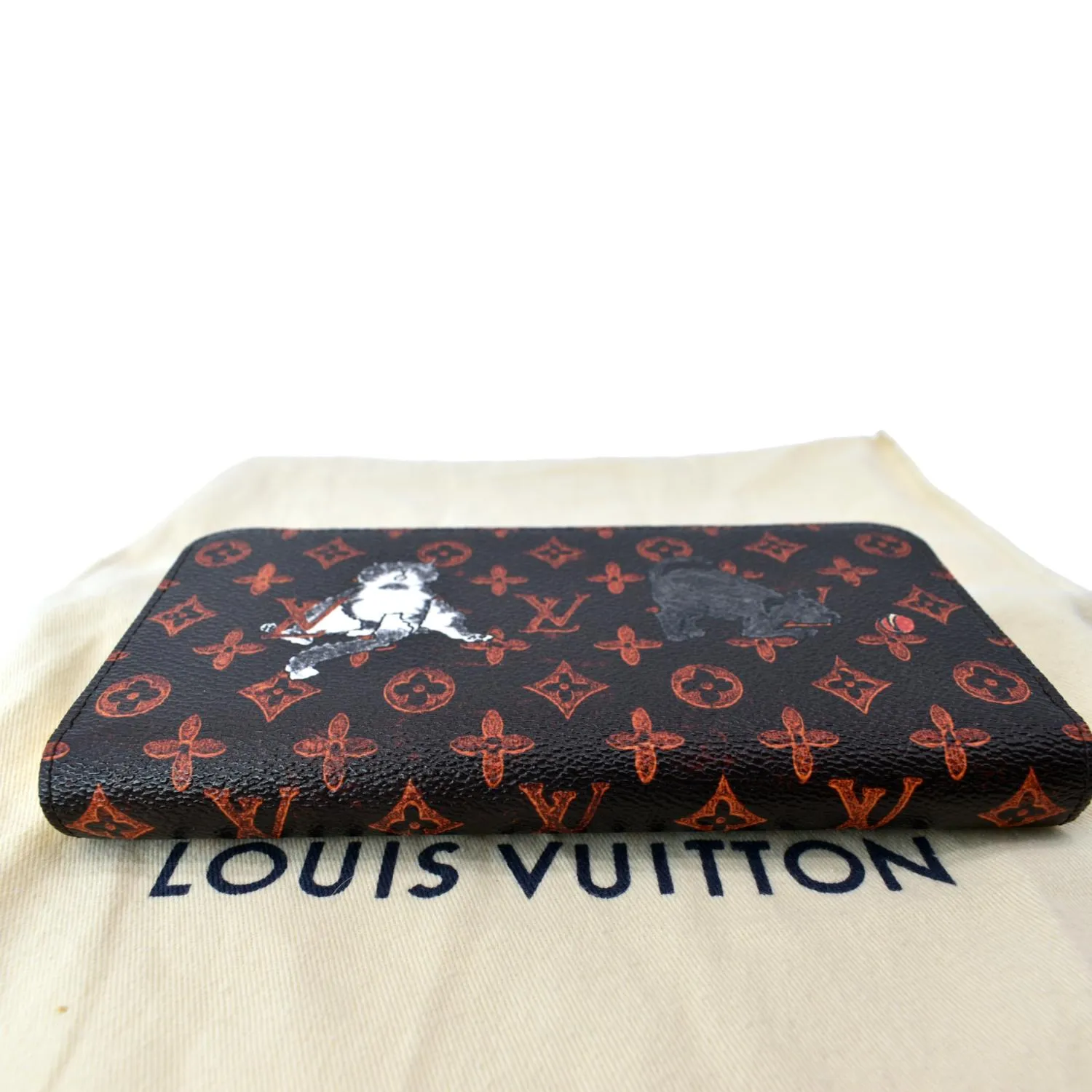 LOUIS VUITTON Catogram Canvas Zippy Wallet Orange