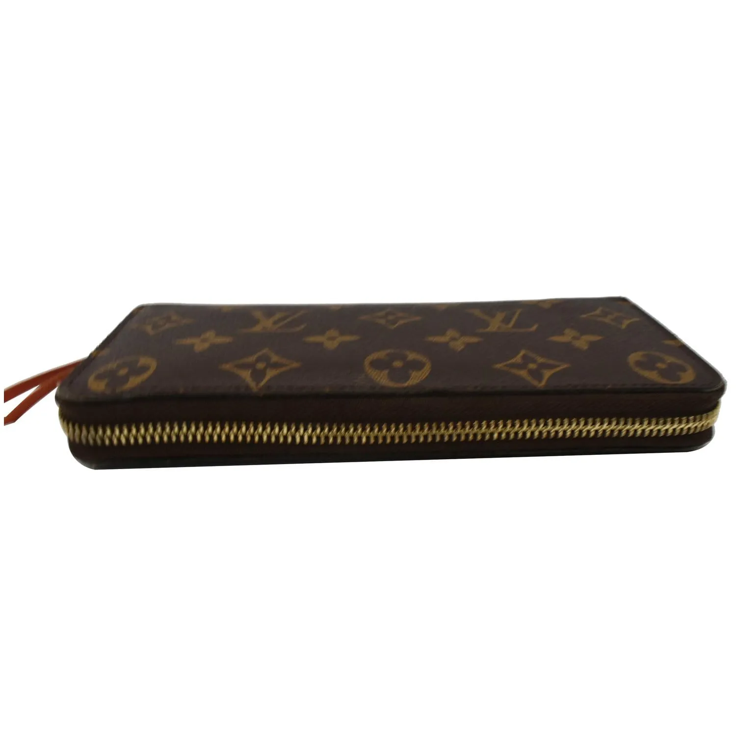 LOUIS VUITTON Clemence Monogram Canvas Zippy Wallet Brown