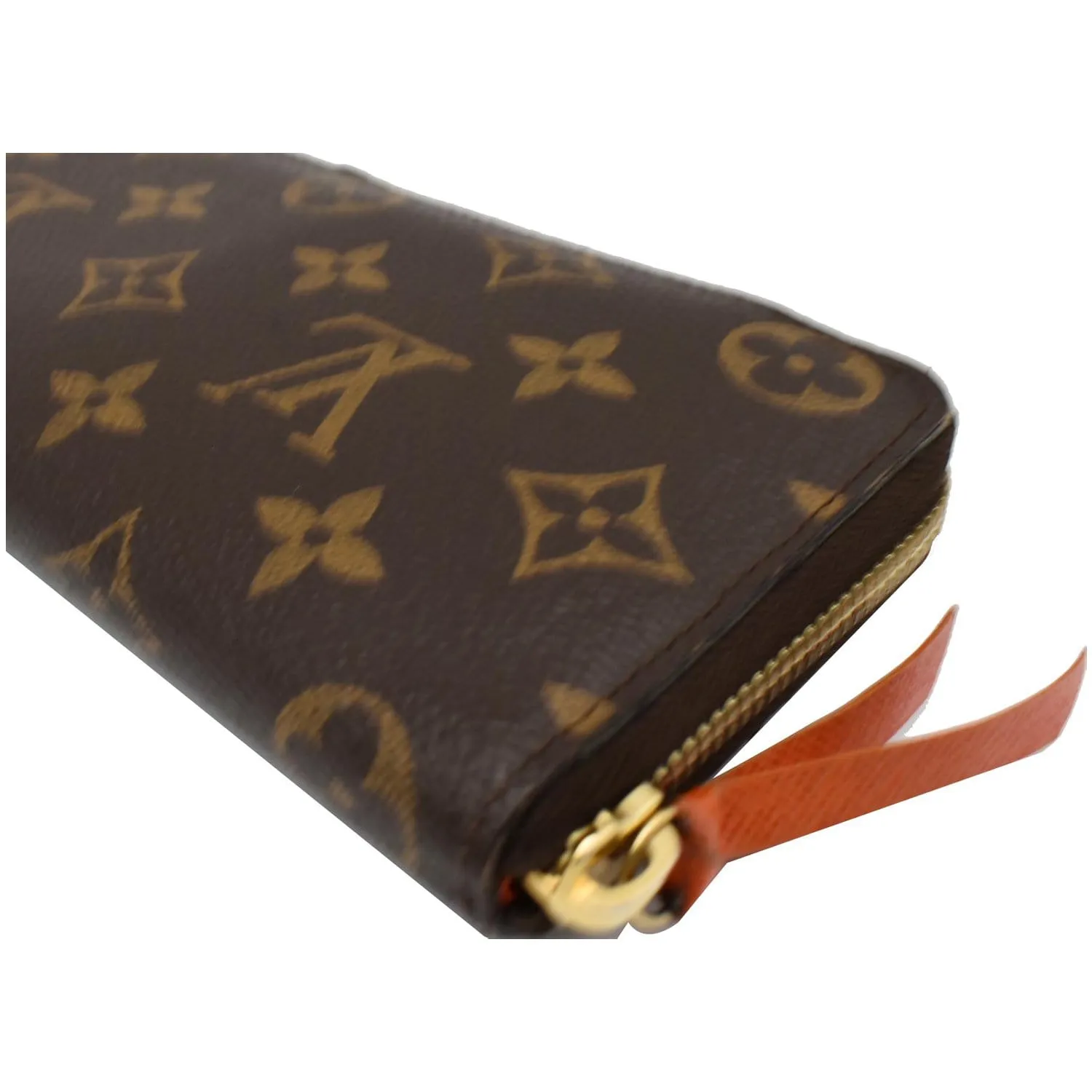 LOUIS VUITTON Clemence Monogram Canvas Zippy Wallet Brown