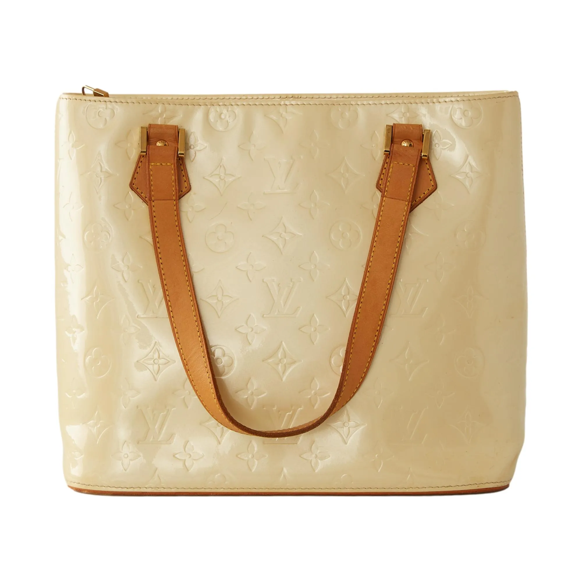 Louis Vuitton Cream Monogram Vernis Shoulder Tote