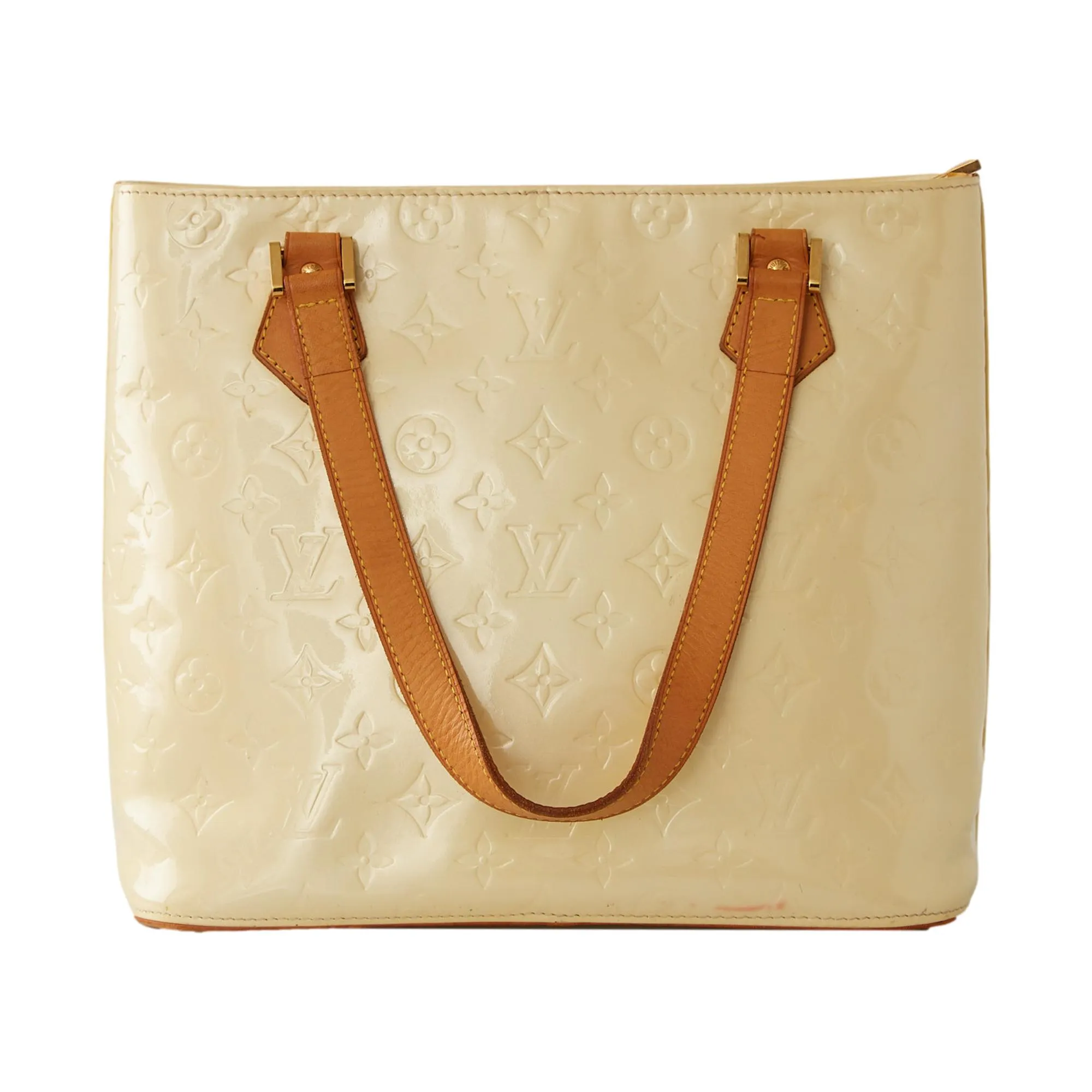 Louis Vuitton Cream Monogram Vernis Shoulder Tote