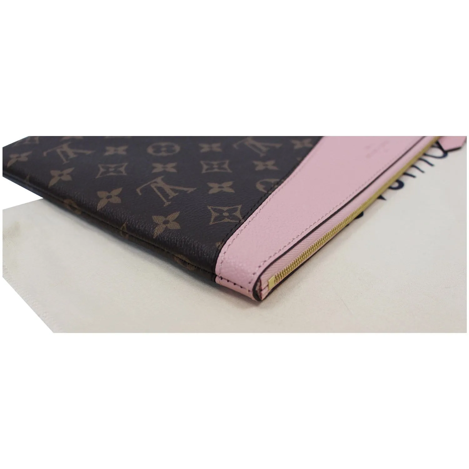LOUIS VUITTON Daily Pouch Monogram Canvas Clutch Rose