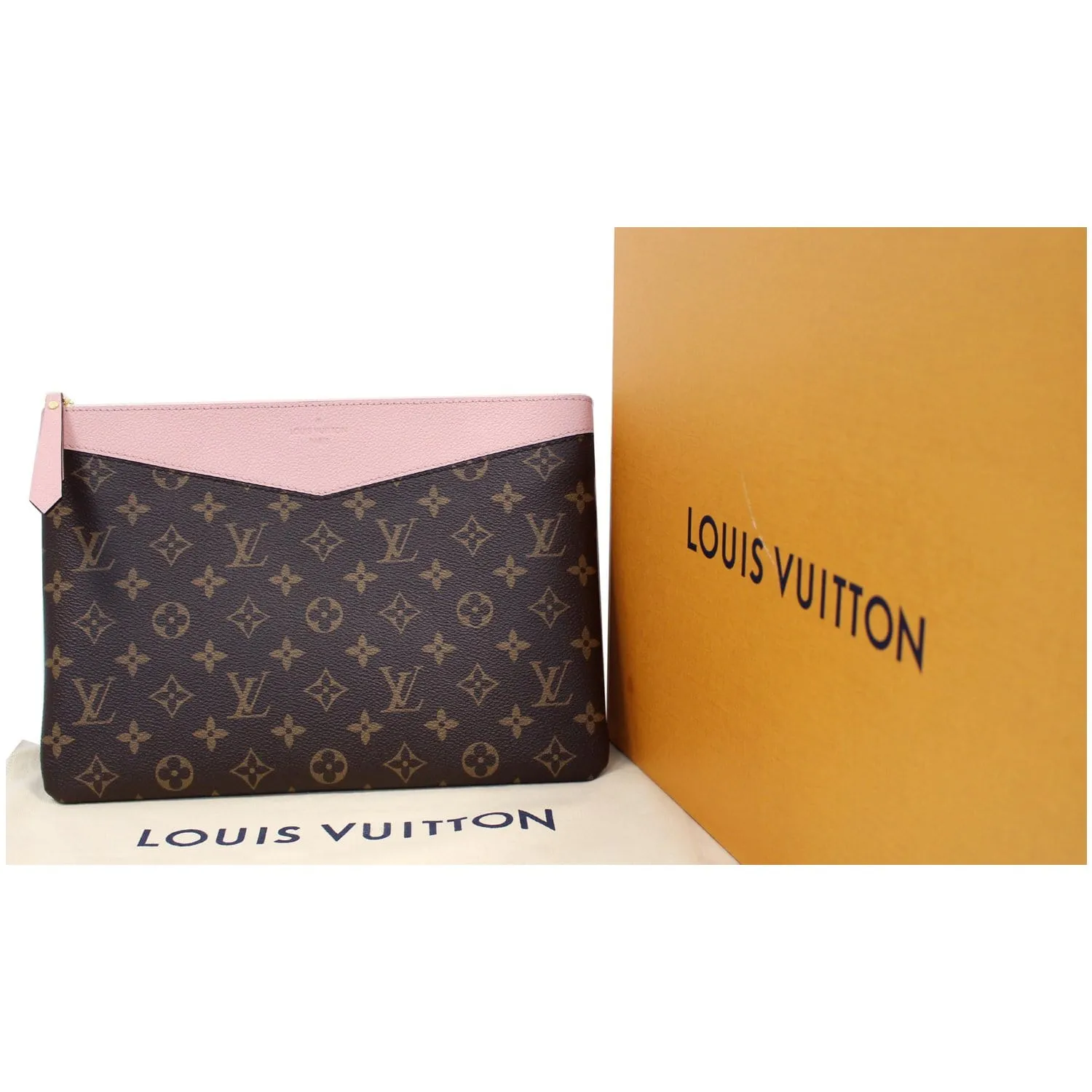 LOUIS VUITTON Daily Pouch Monogram Canvas Clutch Rose