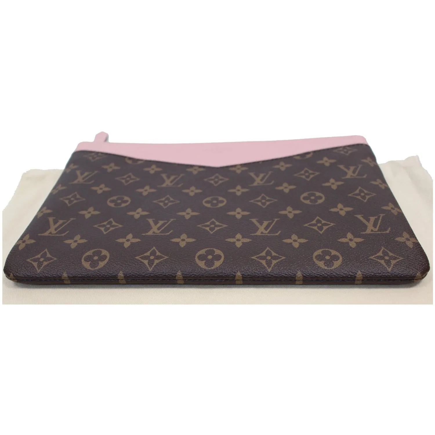 LOUIS VUITTON Daily Pouch Monogram Canvas Clutch Rose