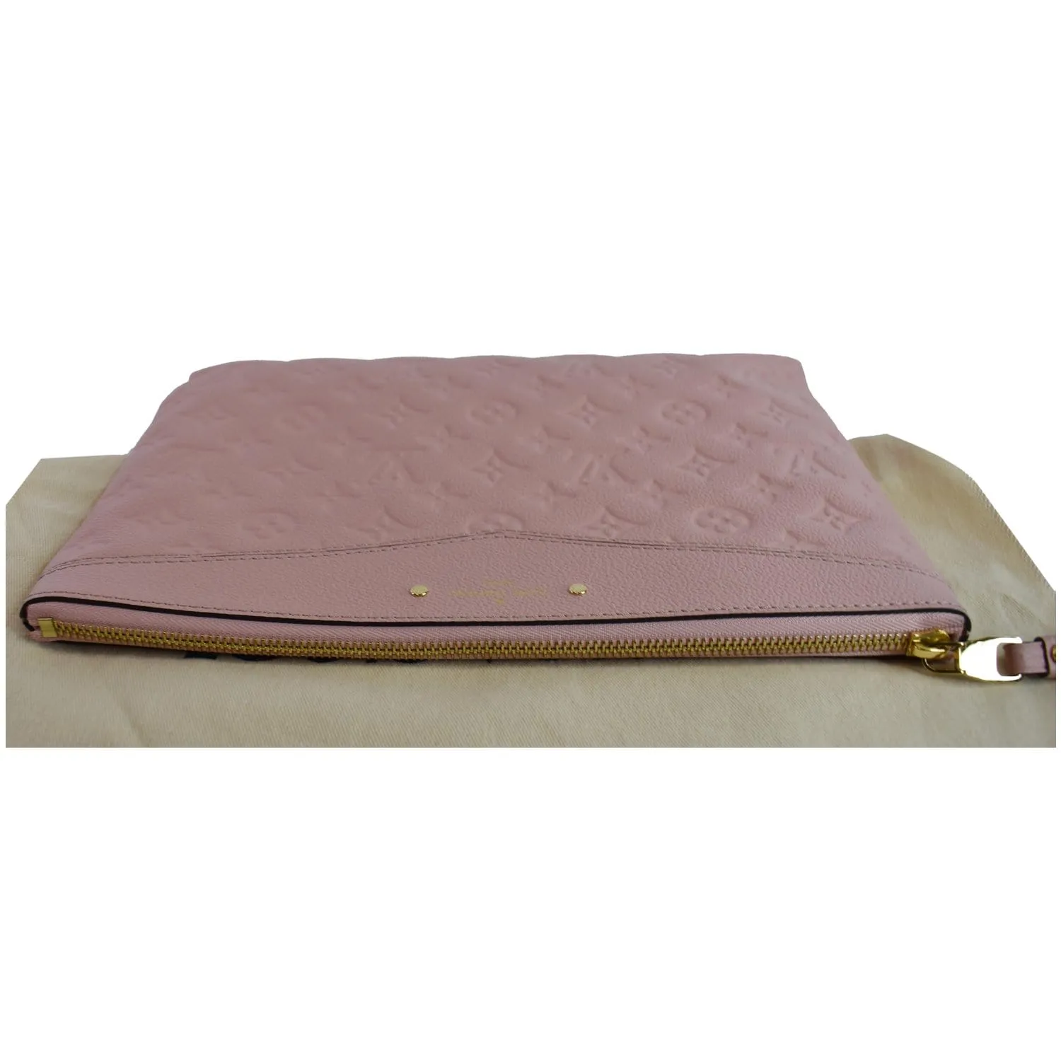LOUIS VUITTON Daily Pouch Monogram Empreinte Leather Clutch Rose Poudre