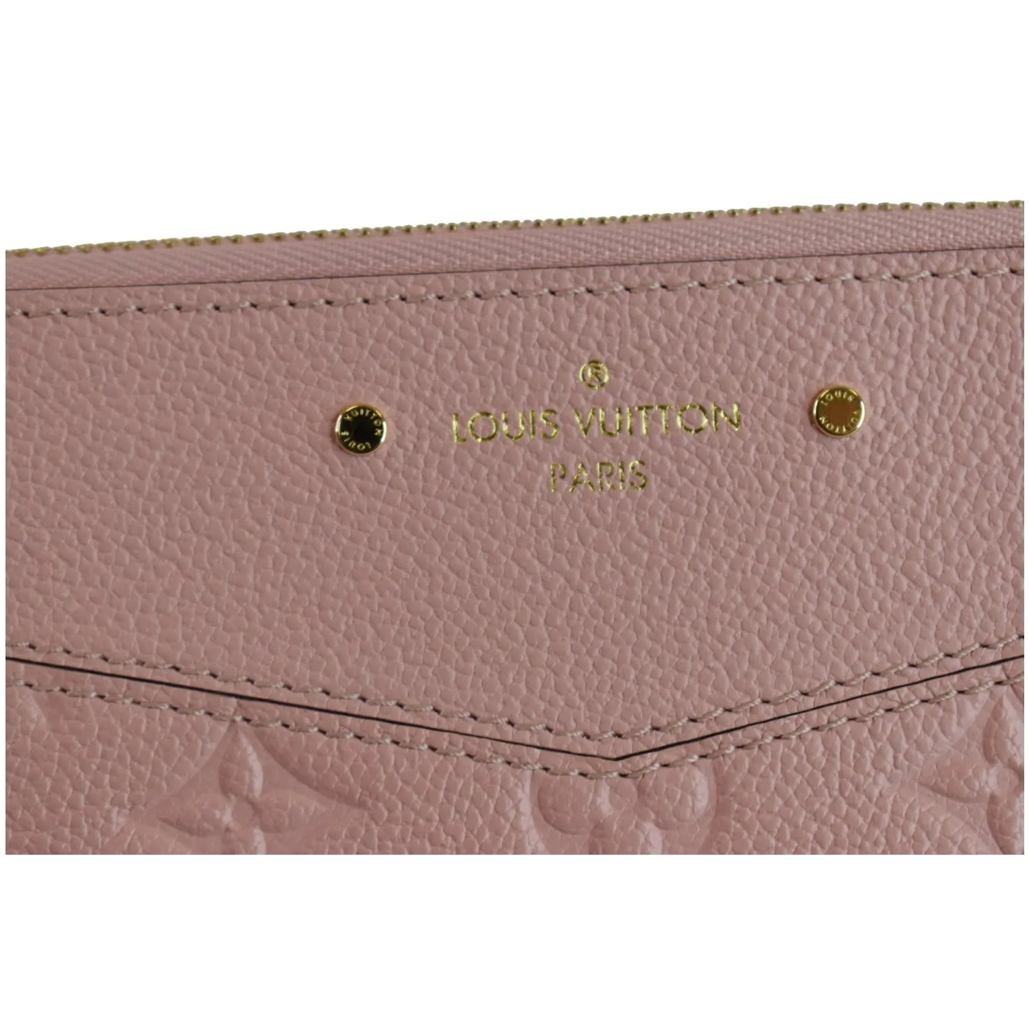 LOUIS VUITTON Daily Pouch Monogram Empreinte Leather Clutch Rose Poudre