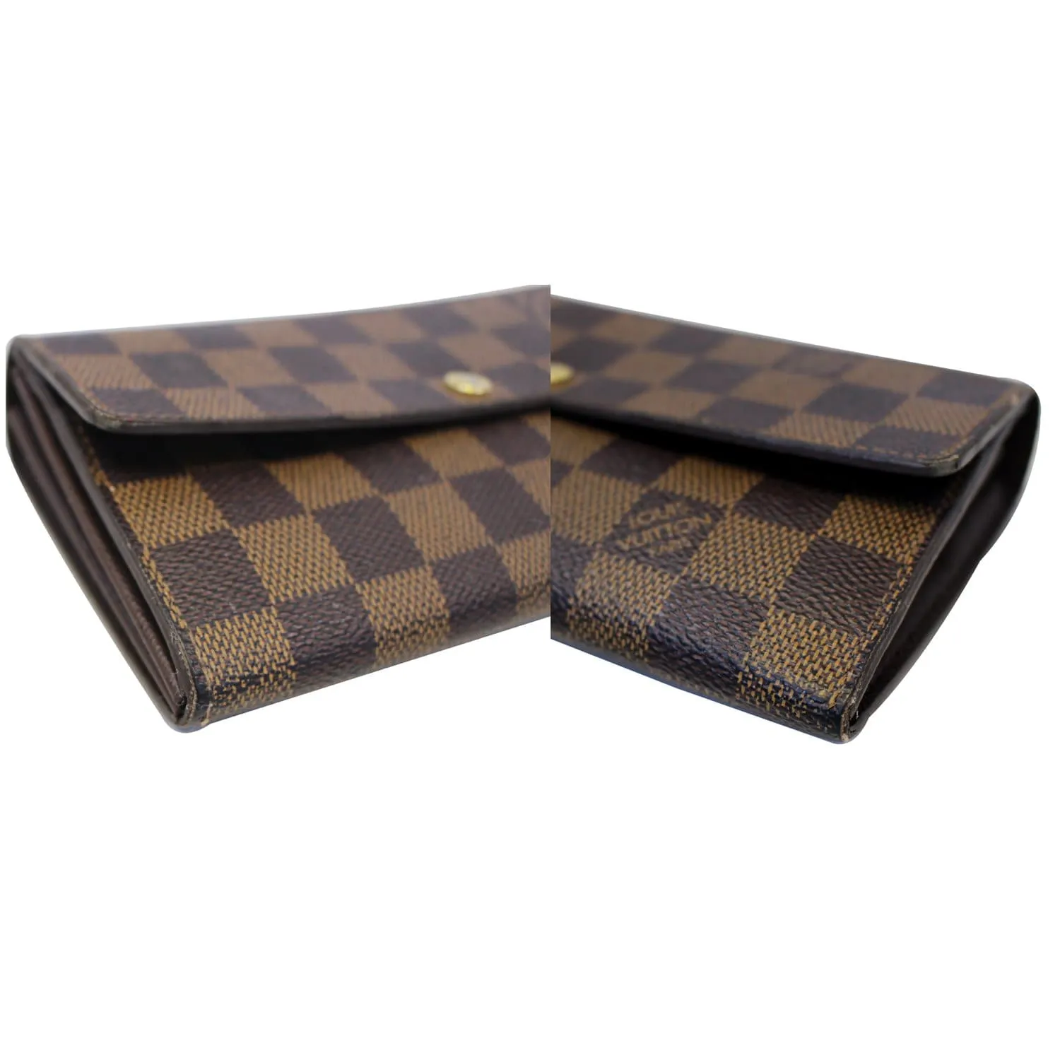 LOUIS VUITTON Damier Ebene Brown Sarah Wallet