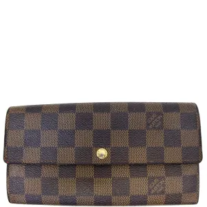 LOUIS VUITTON Damier Ebene Brown Sarah Wallet