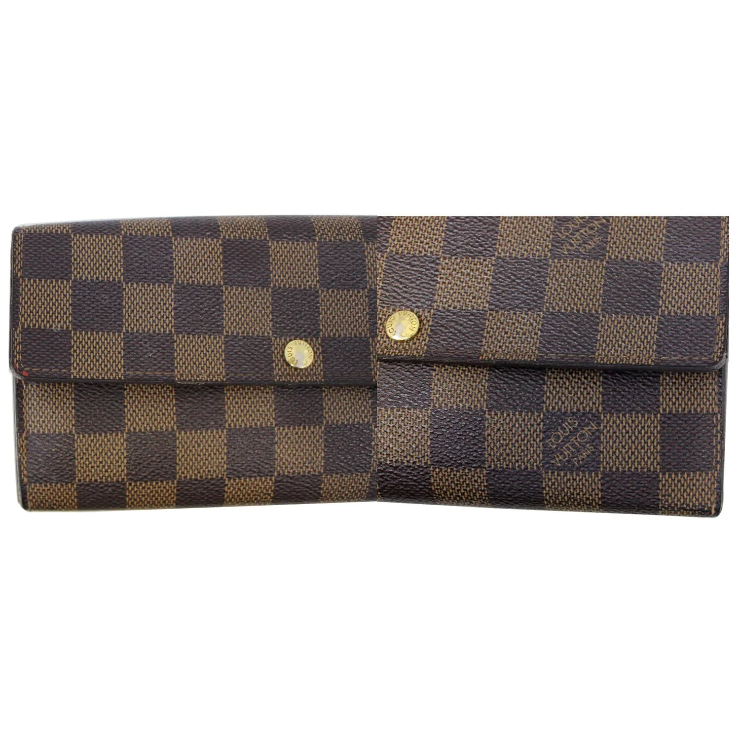 LOUIS VUITTON Damier Ebene Brown Sarah Wallet