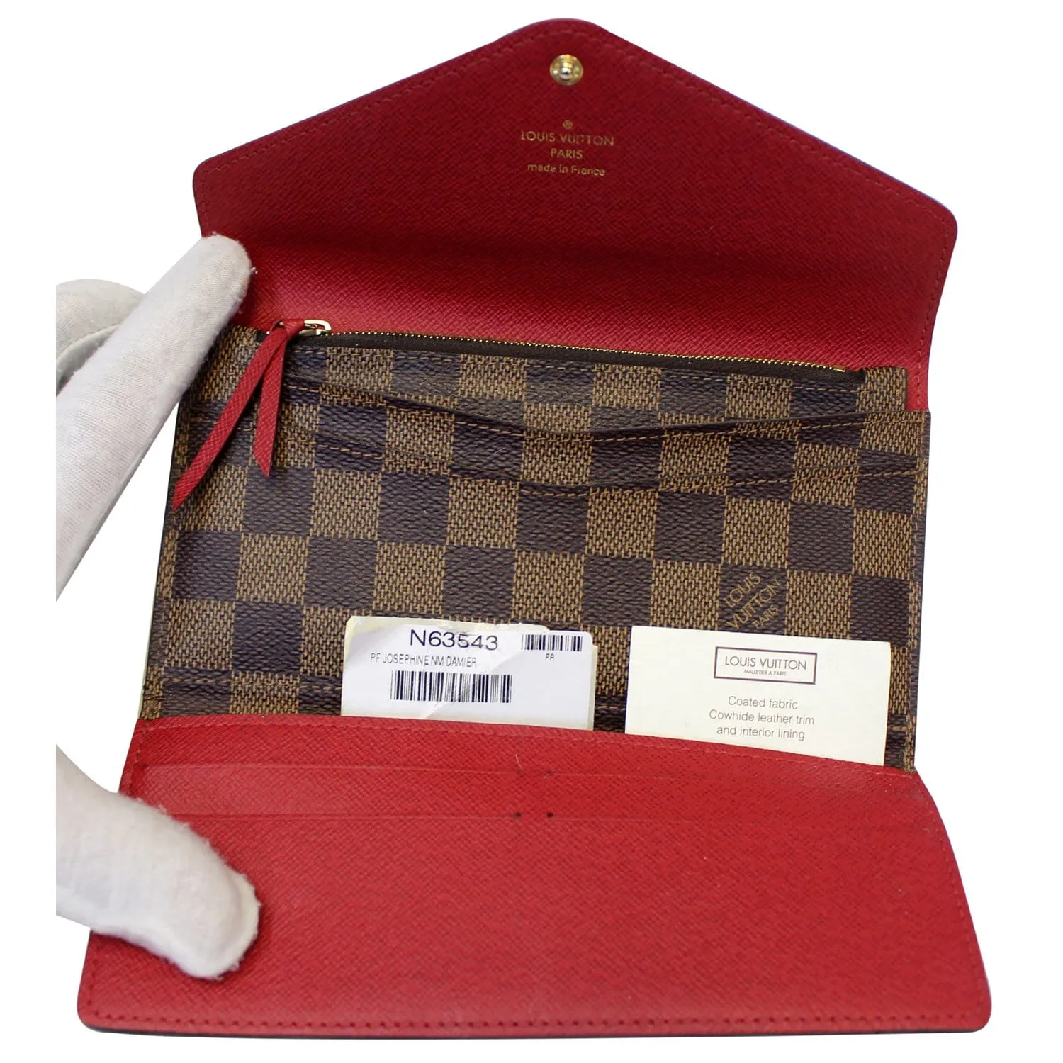 LOUIS VUITTON Damier Ebene Josephine Wallet Brown