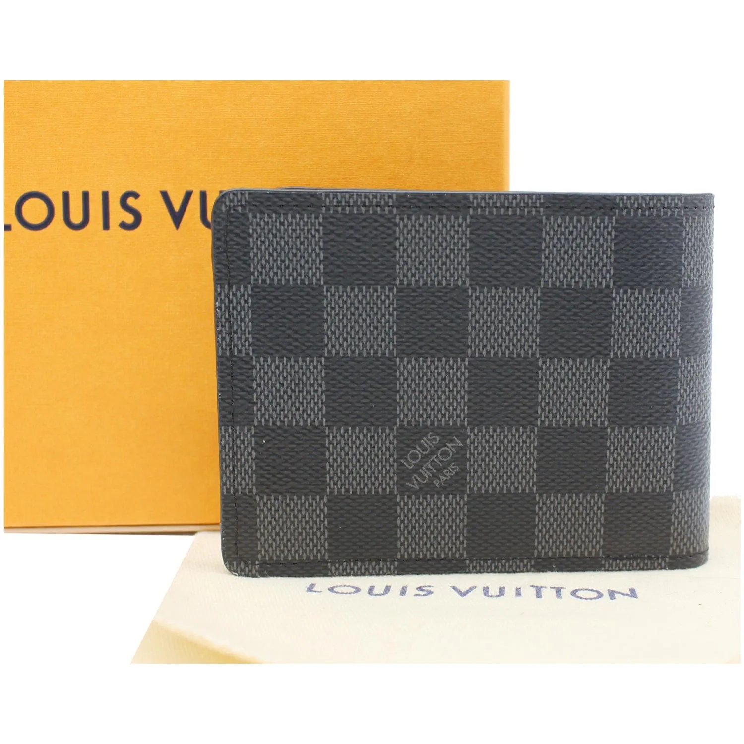 LOUIS VUITTON Damier Graphite Canvas Multiple Wallet Black