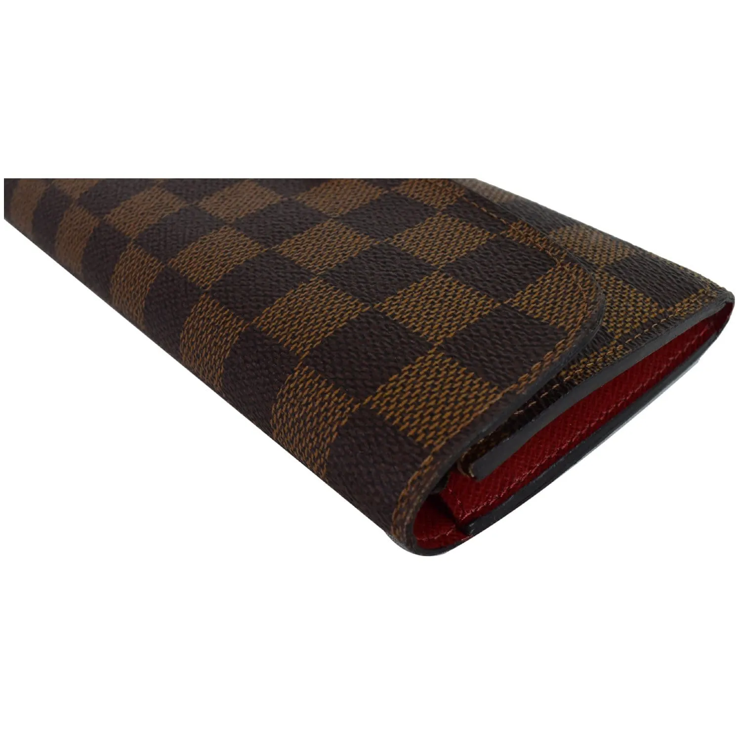 LOUIS VUITTON Emilie Damier Ebene Wallet Brown