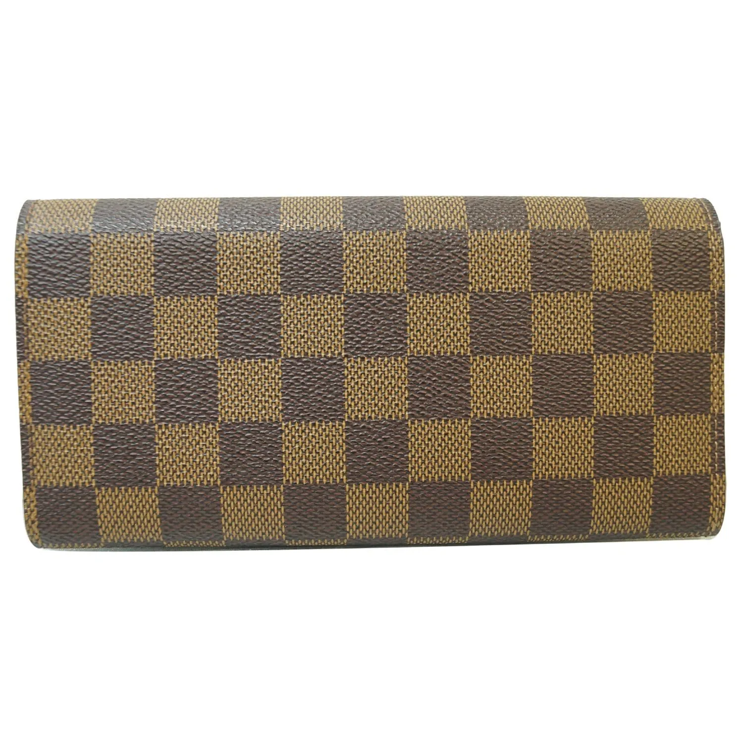 LOUIS VUITTON Emilie Damier Ebene Wallet Brown