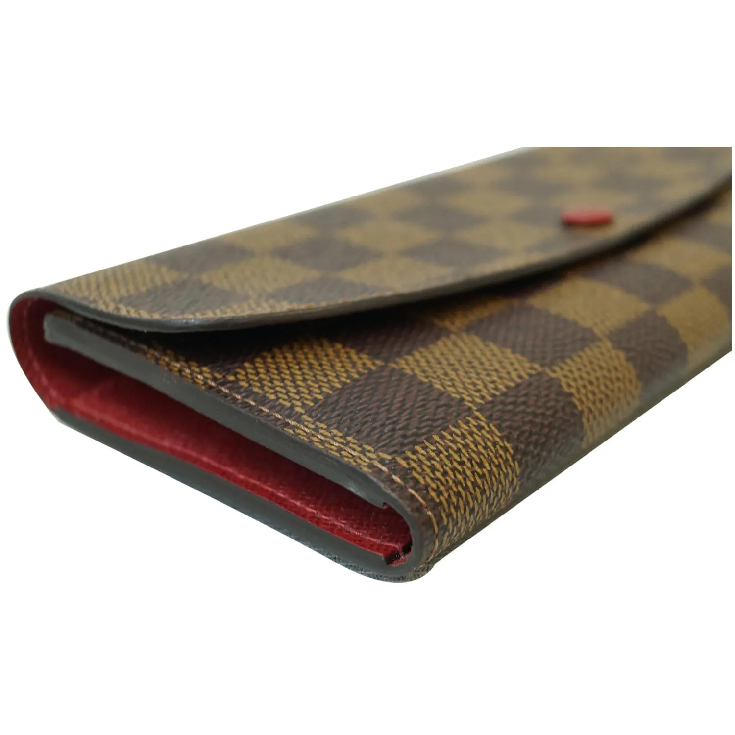LOUIS VUITTON Emilie Damier Ebene Wallet Brown