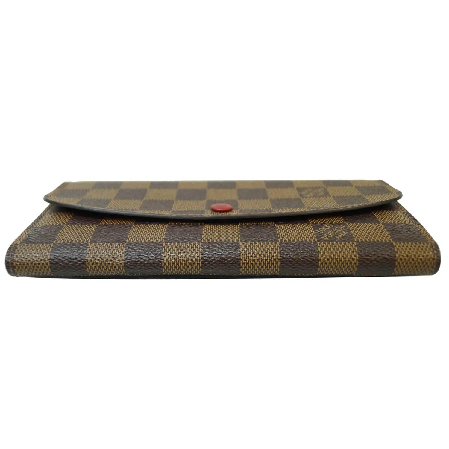 LOUIS VUITTON Emilie Damier Ebene Wallet Brown