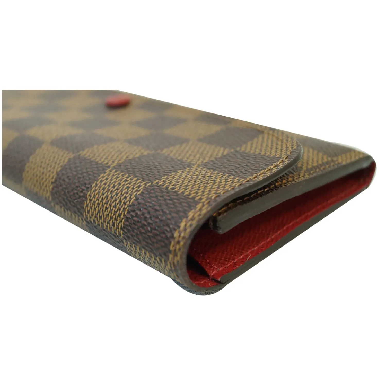 LOUIS VUITTON Emilie Damier Ebene Wallet Brown