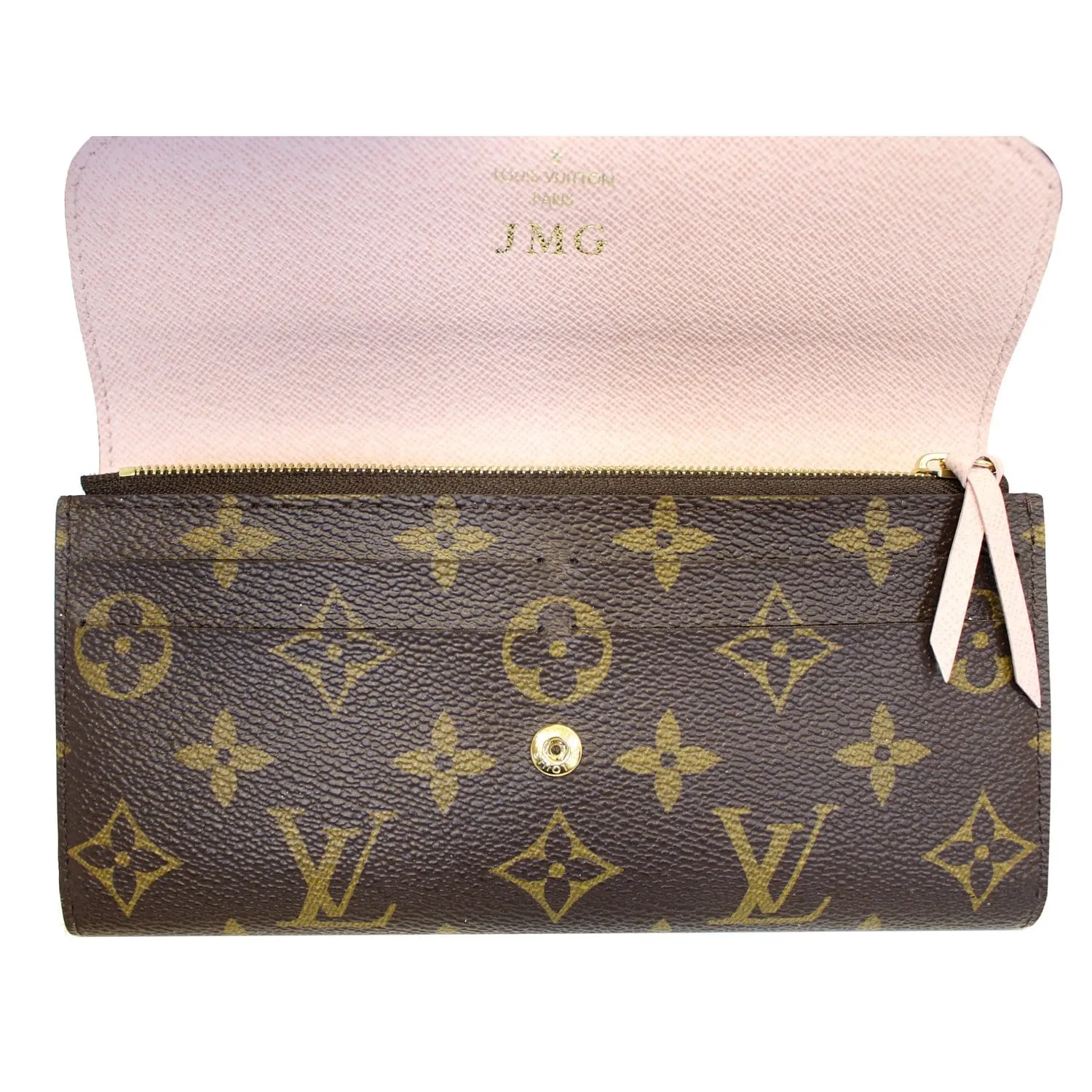 LOUIS VUITTON Emilie Monogram Canvas Wallet Rose Ballerine