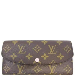 LOUIS VUITTON Emilie Monogram Canvas Wallet Rose Ballerine