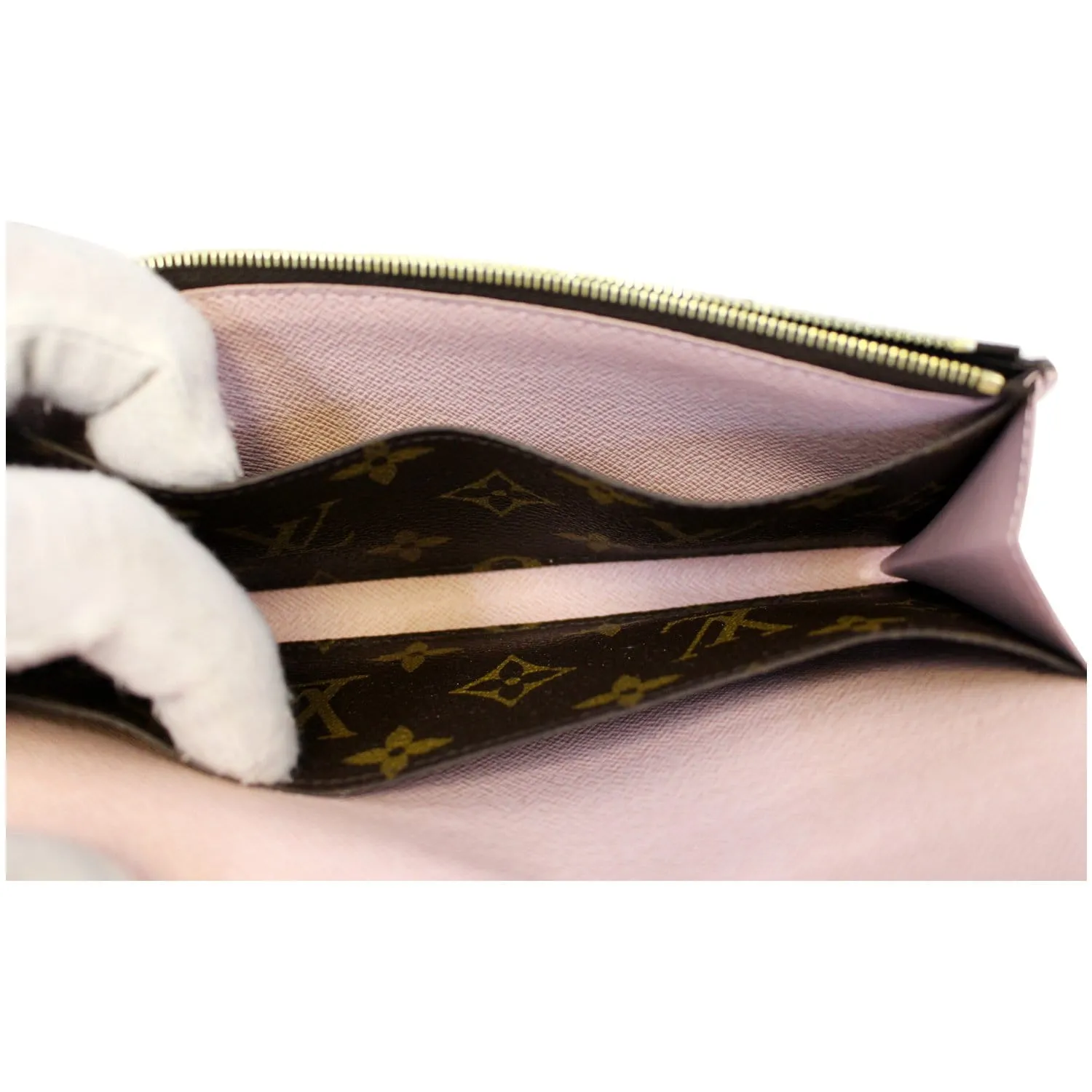 LOUIS VUITTON Emilie Monogram Canvas Wallet Rose Ballerine