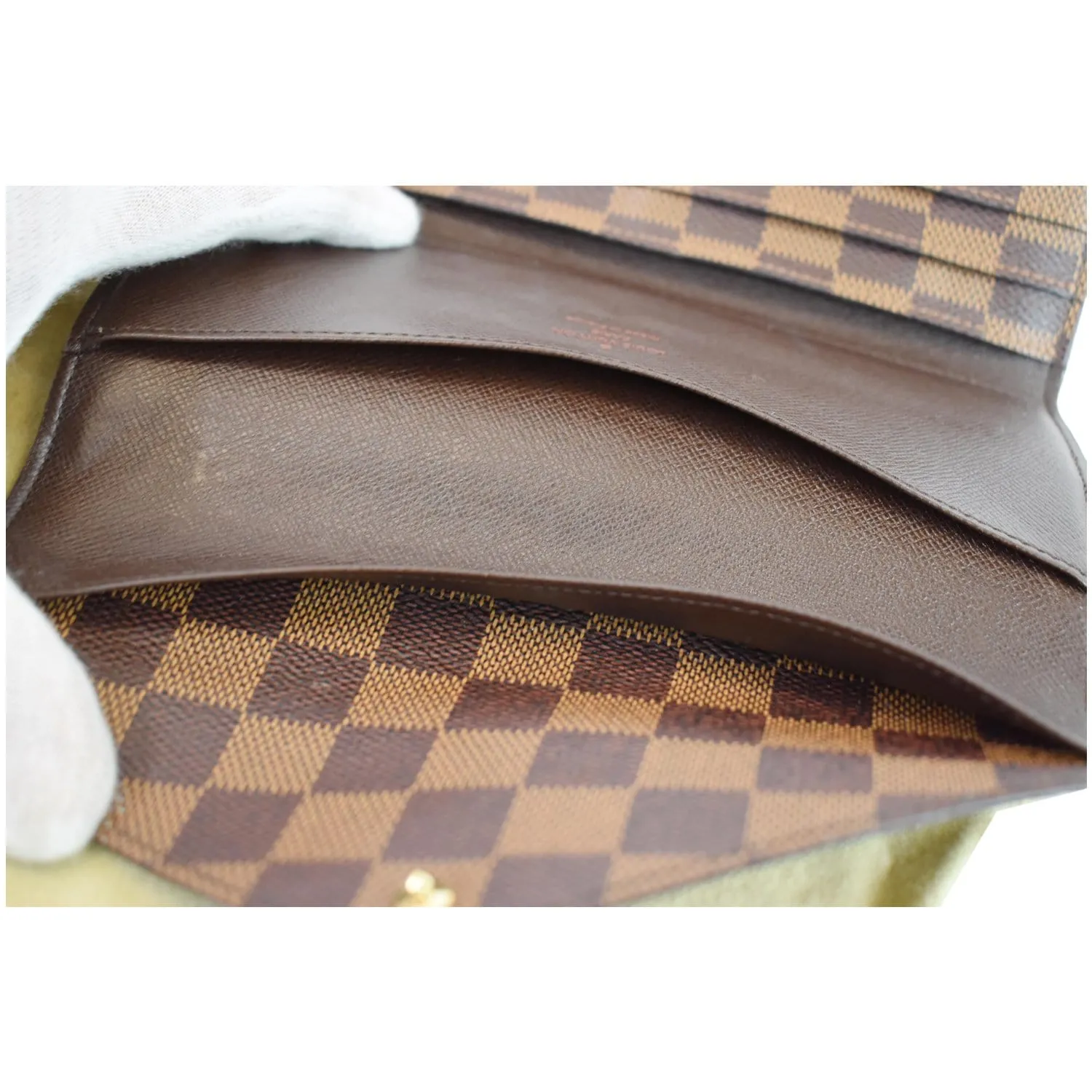 LOUIS VUITTON Josephine Damier Ebene Wallet Brown