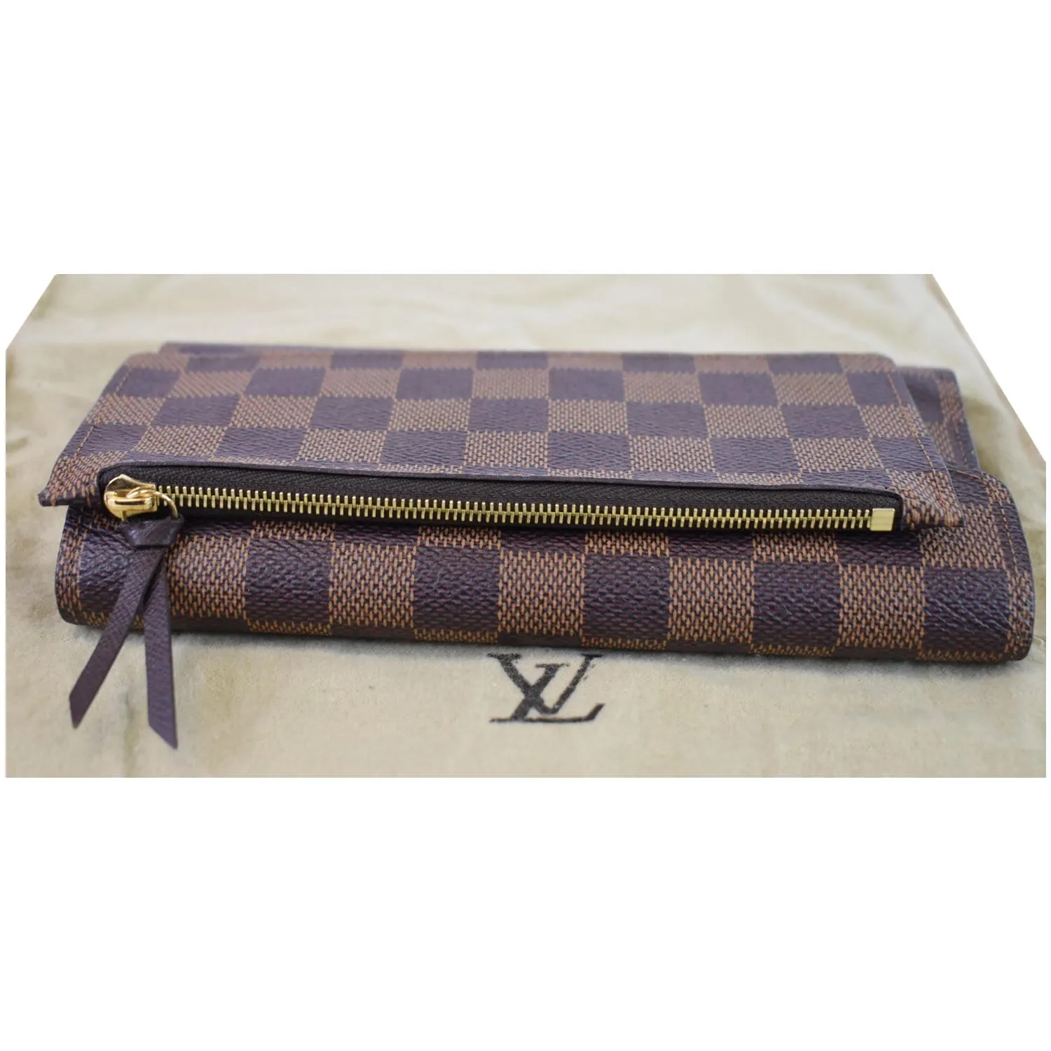 LOUIS VUITTON Josephine Damier Ebene Wallet Brown