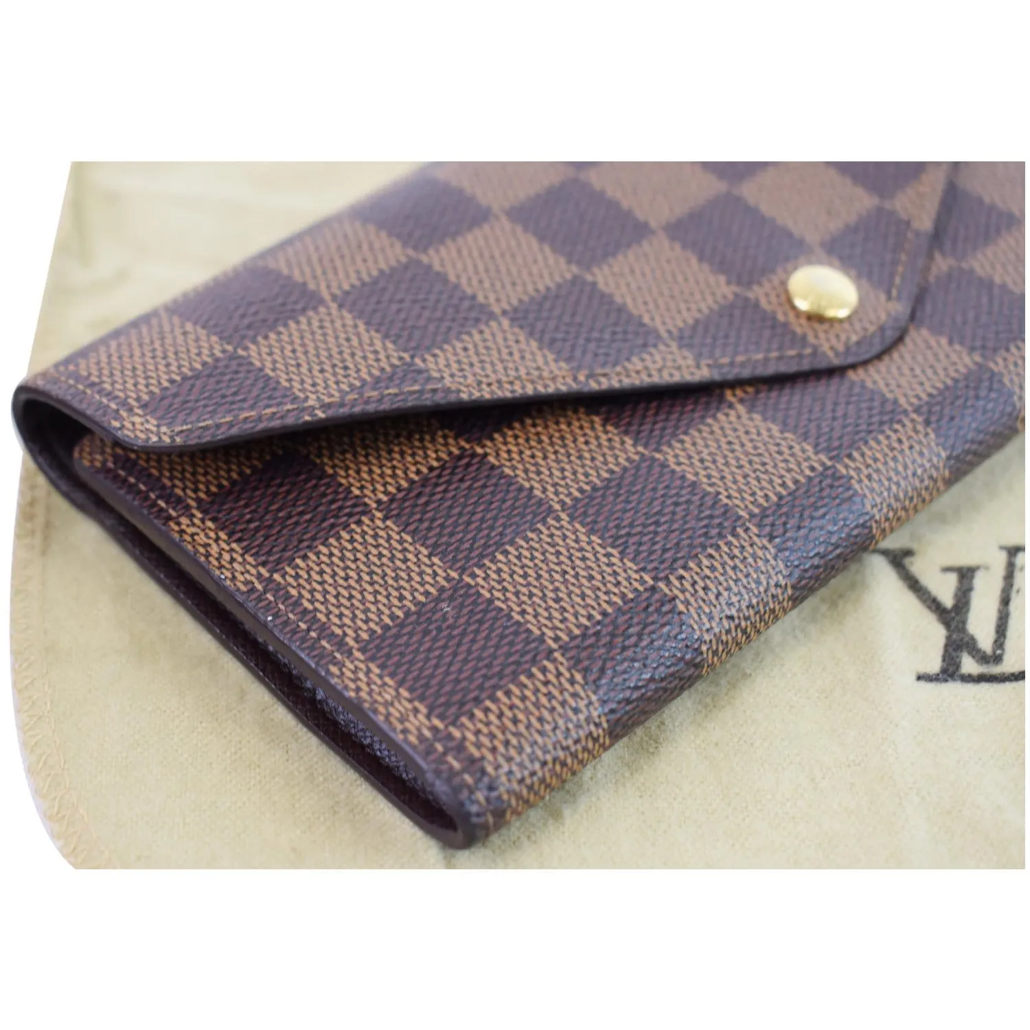 LOUIS VUITTON Josephine Damier Ebene Wallet Brown
