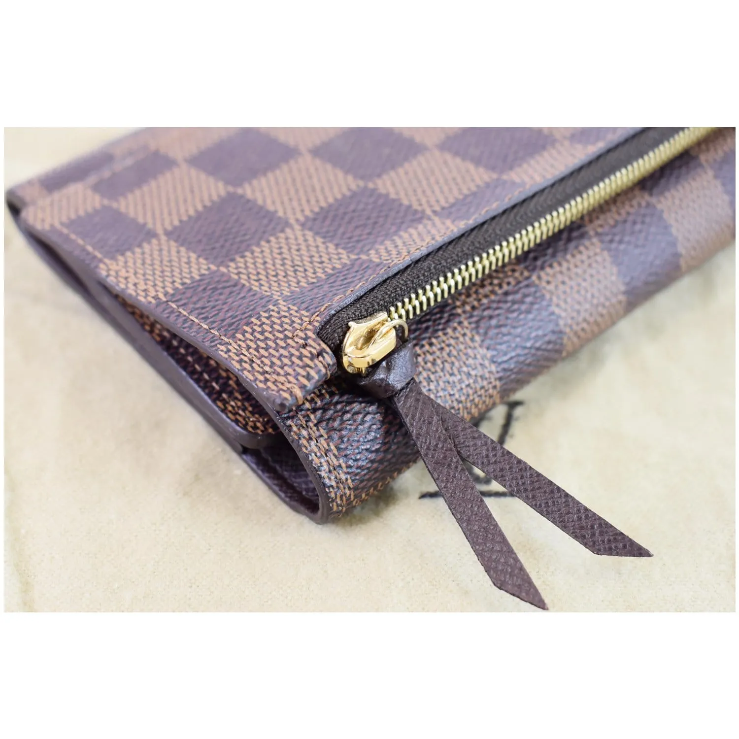 LOUIS VUITTON Josephine Damier Ebene Wallet Brown