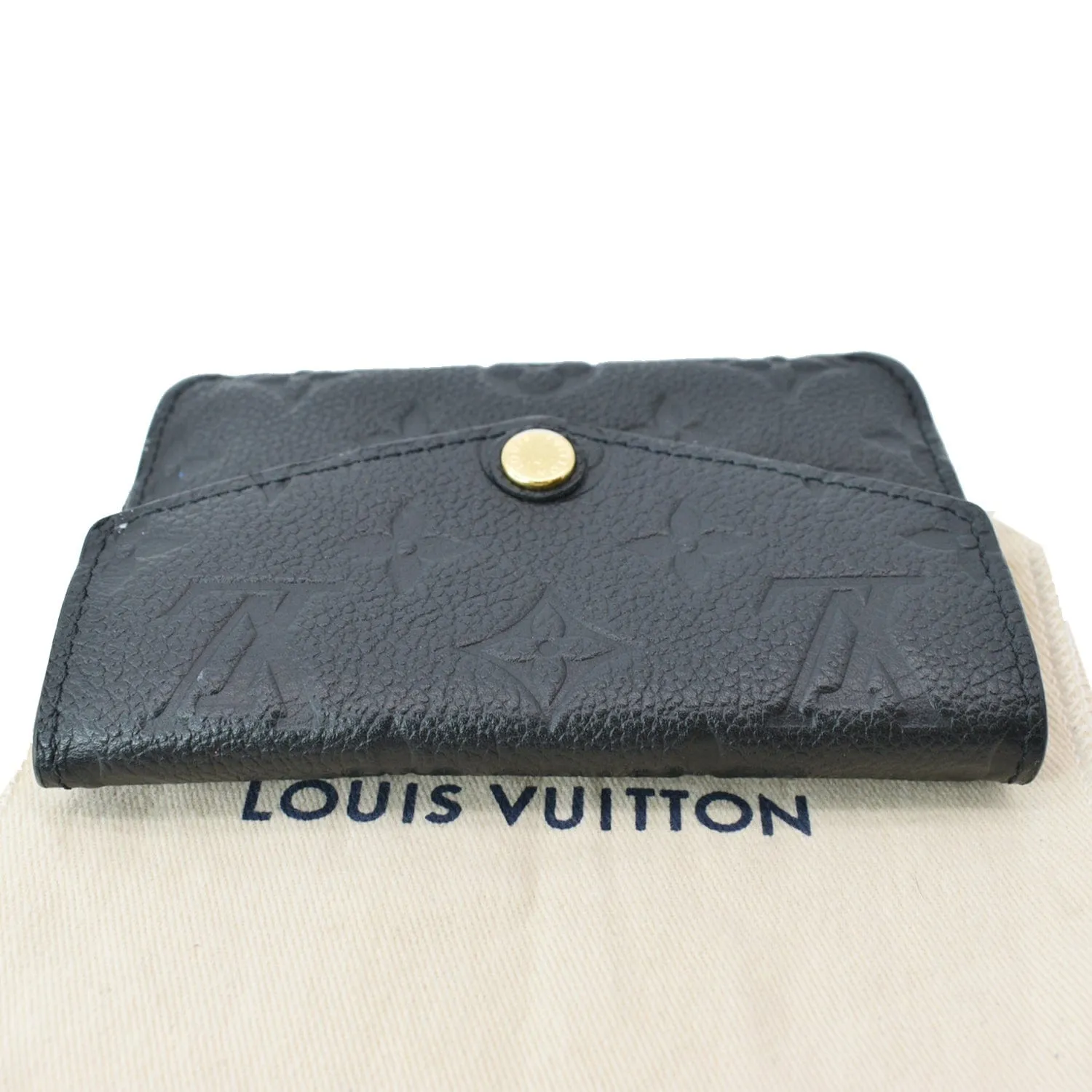 LOUIS VUITTON Key Pouch Empreinte Leather Wallet Noir