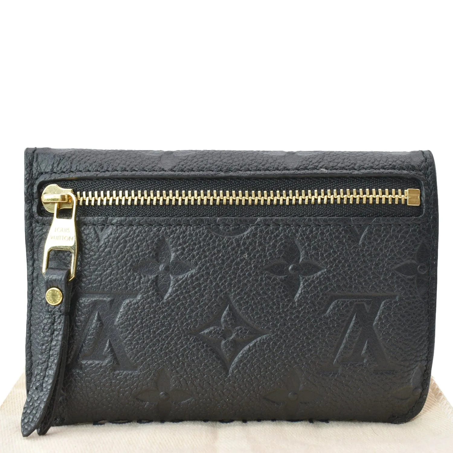 LOUIS VUITTON Key Pouch Empreinte Leather Wallet Noir