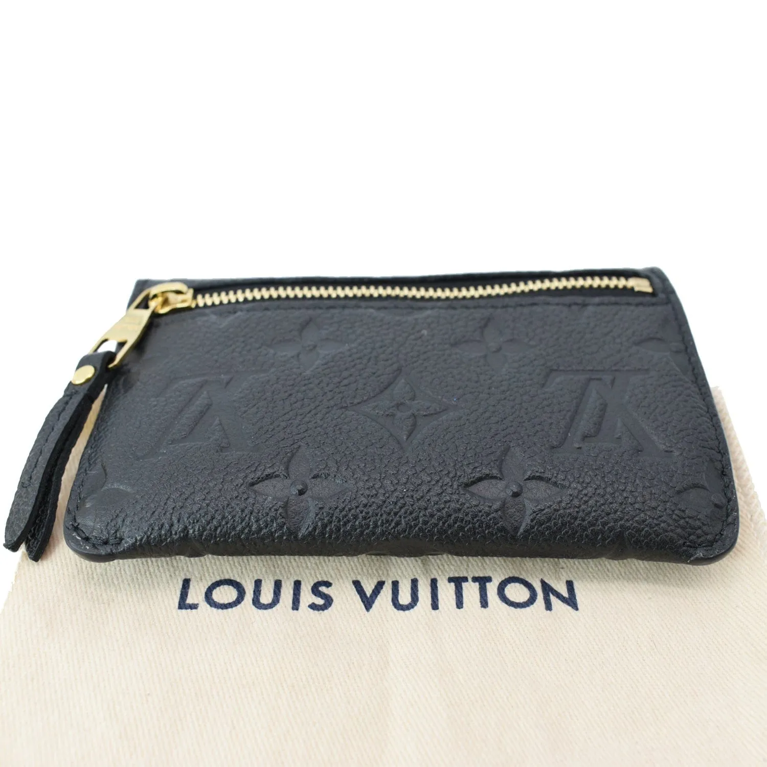 LOUIS VUITTON Key Pouch Empreinte Leather Wallet Noir