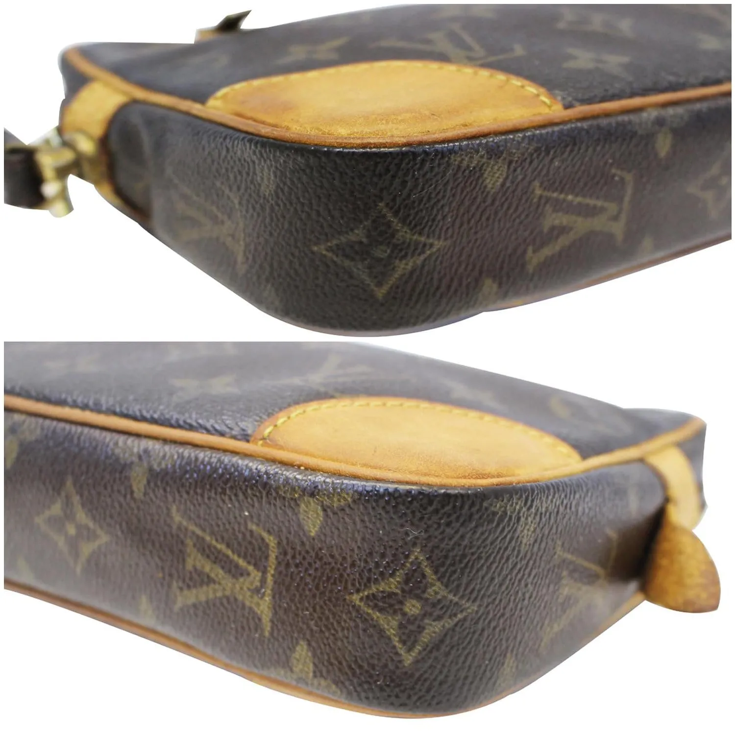 LOUIS VUITTON Marly Dragonne PM Monogram Canvas Clutch Bag Brown