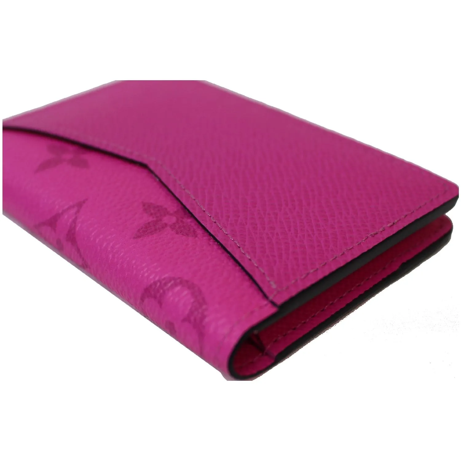LOUIS VUITTON Monogram Taiga Leather Pocket Organizer Fuchsia
